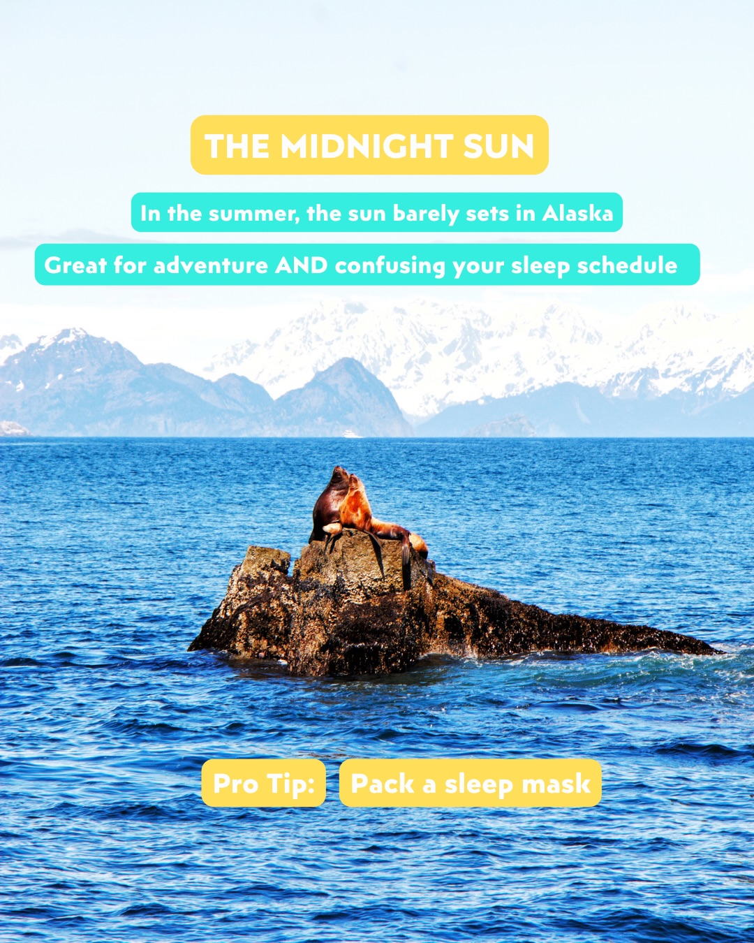 💙 Save this for your Alaska trip!
Planning a summer trip to Alaska? These Alaska travel tips will help you make the most of your Alaskan adventure!
🏔️ Alaska is massive. You won’t see it all—slow travel is the best way to experience Alaska’s mountains, glaciers, and small towns.
🌦️ Alaska weather changes fast. Sun, rain, and wind can all happen in one afternoon, so flexible Alaska travel planning is key.
🌞 The midnight sun in Alaska means long days for hiking, wildlife viewing, and scenic drives—bring a sleep mask.
🧥 Layers are essential for Alaska packing. Summer temperatures can shift quickly—even in July.
💰 Expect higher Alaska travel costs. Gas, groceries, and dining cost more because everything travels thousands of miles.
🐻 Alaska wildlife safety matters. Moose, bears, and eagles are incredible, but always keep your distance.
🚗 Alaska road trips take longer than expected. Fill up your tank often and enjoy the scenic drives.
#alaskatravel #visitalaska #summerinalaska #alaskaroadtrip #alaskatraveltips